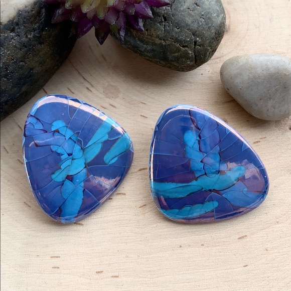 Blue Porcelain Earrings - Picture 2 of 4